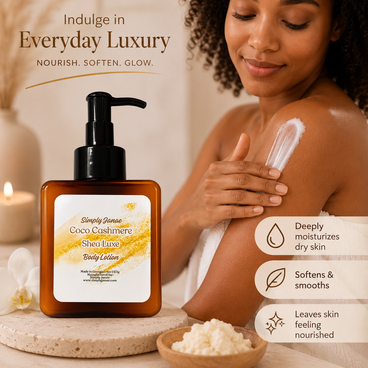 Shea Luxe Body Lotion - Hydrating Shea Butter Lotion | 8oz
