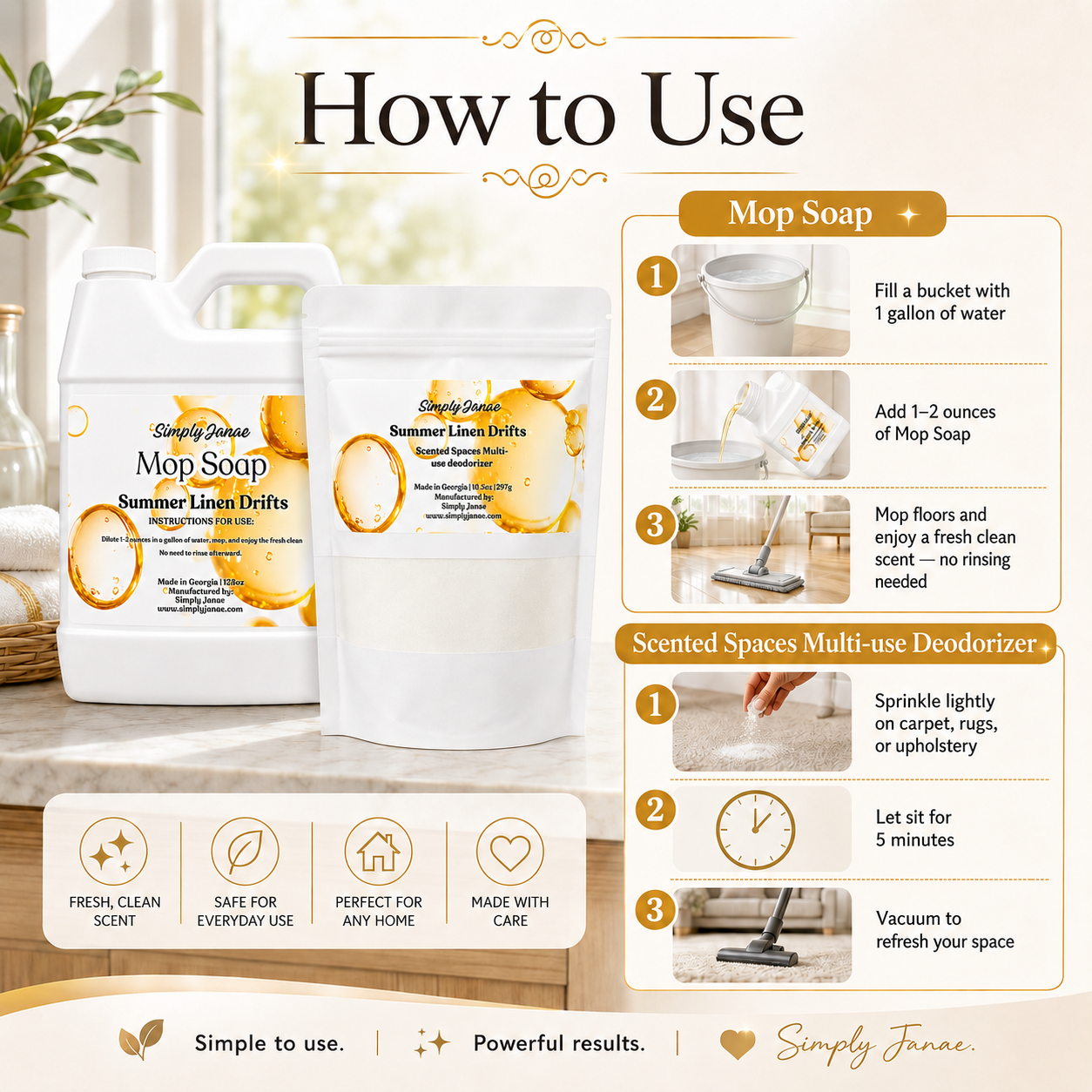 Scented Spaces Bundle | Mop Soap + Multi-Use Deodorizer